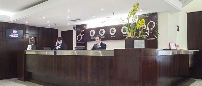 recepção do hotel green place flat