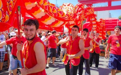 Ano novo chinês na Praça da Liberdade