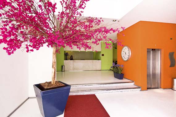 cores na recepção do normandie design hotel